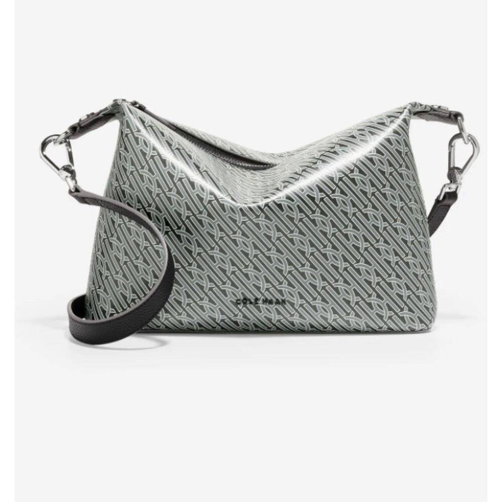 Cole Haan Black And White Monogram Signature Series Coated Canvas Crossbody